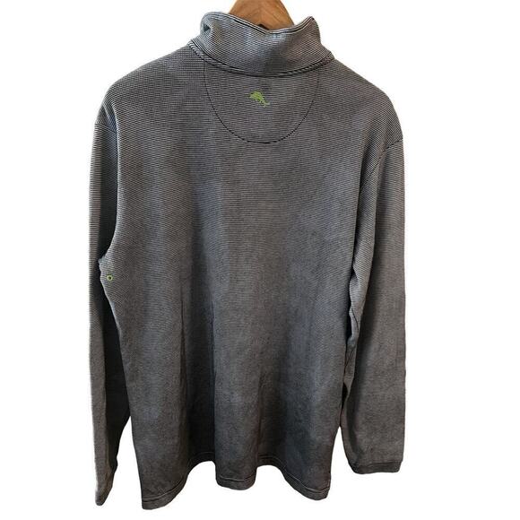 Tommy Bahama RARE Find SZ M Men's 1/4 Zip Pullover Blue Floral Striped - Picture 2 of 8